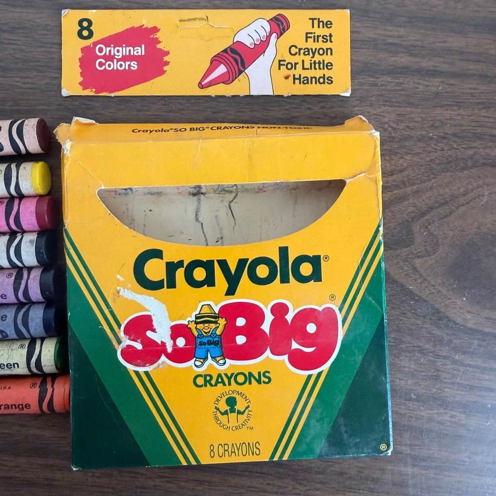 Vintage Crayola So Big Crayons 8 Count Binney & Smith 1988 USA Large Art Set